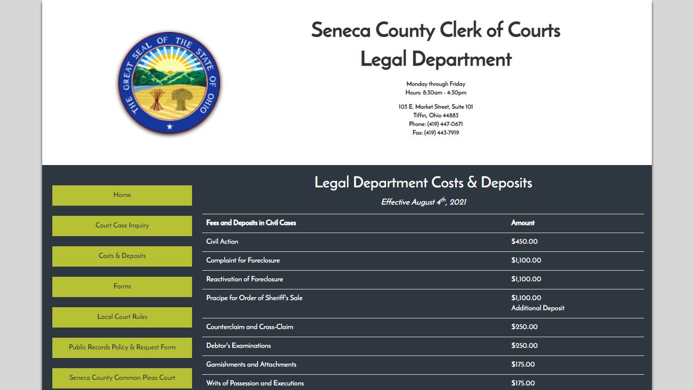 Seneca County Clerk of Courts